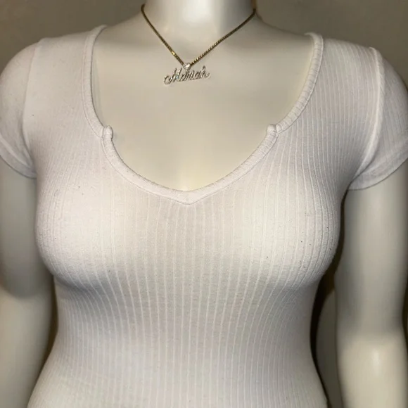 Bozzolo White Ribbed Dress - Picture 2 of 6